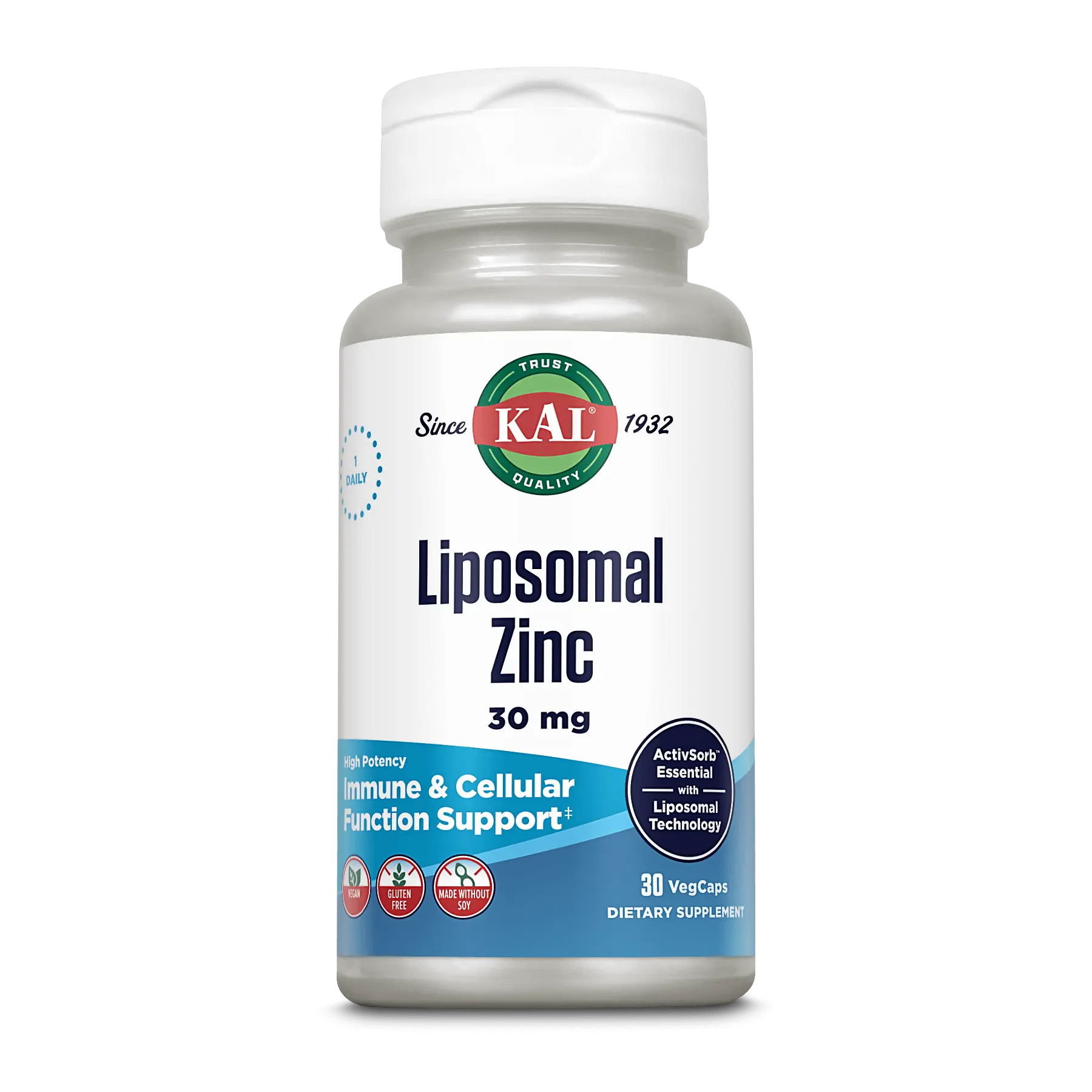 KAL Liposomal Zinc 30 mg Immune & Cellular Function Support Dietary Supplement