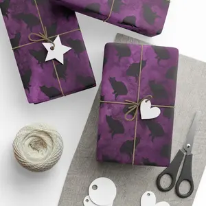 Black Cat Wrapping Paper for Halloween, Birthdays, and Special Occasions