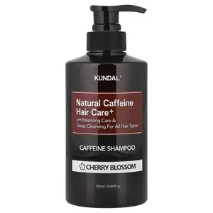 Kundal Natural Caffeine Hair Care+ Shampoo, For All Hair Types, Cherry Blossom , 16.9 fl oz (500 ml)