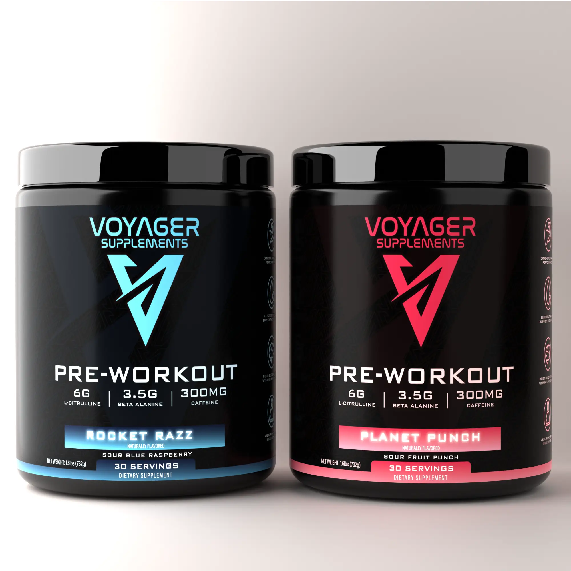 Voyager Pre-Workout | Extreme Energy, Pump & Focus | 30 Servings | 300mg Caffeine | Beta-Alanine | No Crash