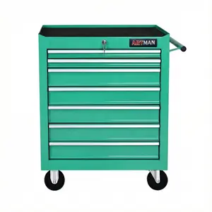 7 DRAWERS MULTIFUNCTIONAL TOOL CART WITH WHEELS-GREEN