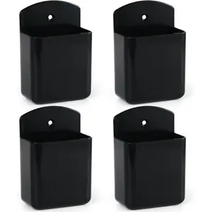 4 Pcs Remote Control Holder Wall Mount, Black TV Controller Holder, Self Adhesive Remote Holder, Wall Pen Holder Storage Accessories for Home Office School (2.6x 1.18 x3.9 inch)- Home Improvement.