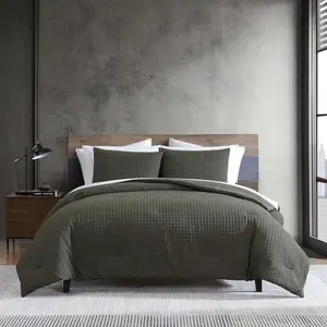 Kenneth Cole - Full/Queen Comforter Set, Soft Embossed Bedding with Matching Shams, Home Decor, Oeko-Tex Certified (Houndstooth Green, Full/Queen)