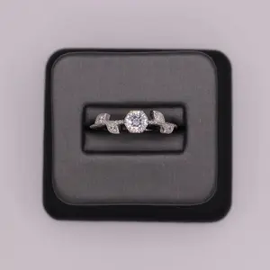 Sterling Silver CZ Stone Ring - Vines & Rose