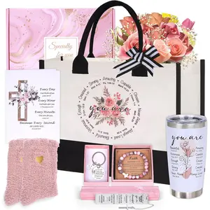 Christian Gifts for Faith, Inspirational Religious Gifts for, Catholic Spiritual Gifts, Faith Based Gift Baskets, Baptism Day Birthday Gift Set for Mom Sister Friend Wife