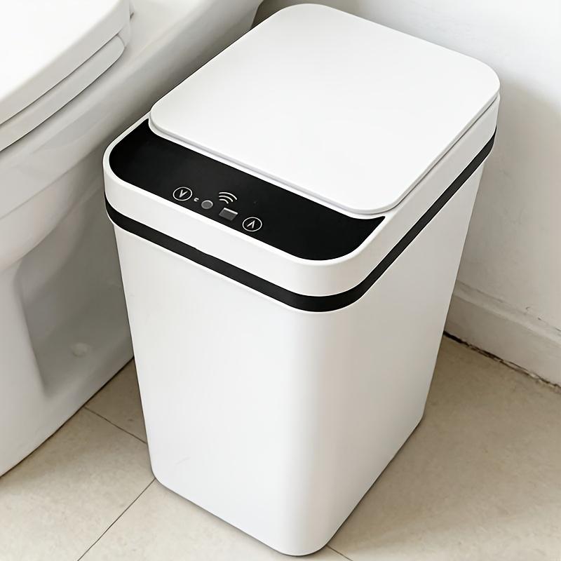 [Touchless Trash Can] White Covered Kitchen And Bathroom Trash Can, 11 Liters, Touchless Automati