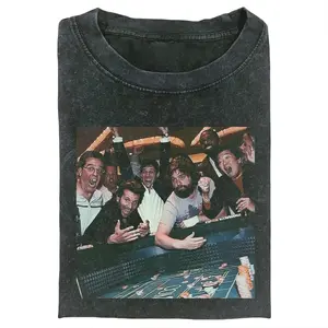 Vintage The Hangover Playing Poker Crewneck Tee, Funny The Hangover Movie Unisex Graphic T-Shirt Cotton Fabric