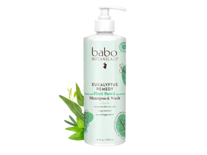 Babo Botanicals Eucalyptus Remedy Shampoo & Wash – Made with Plant-Based Ingredients – Rebalances Hair and Scalp – Invigorates Skin – Dermatologist Tested – 16 fl oz (473 ml)