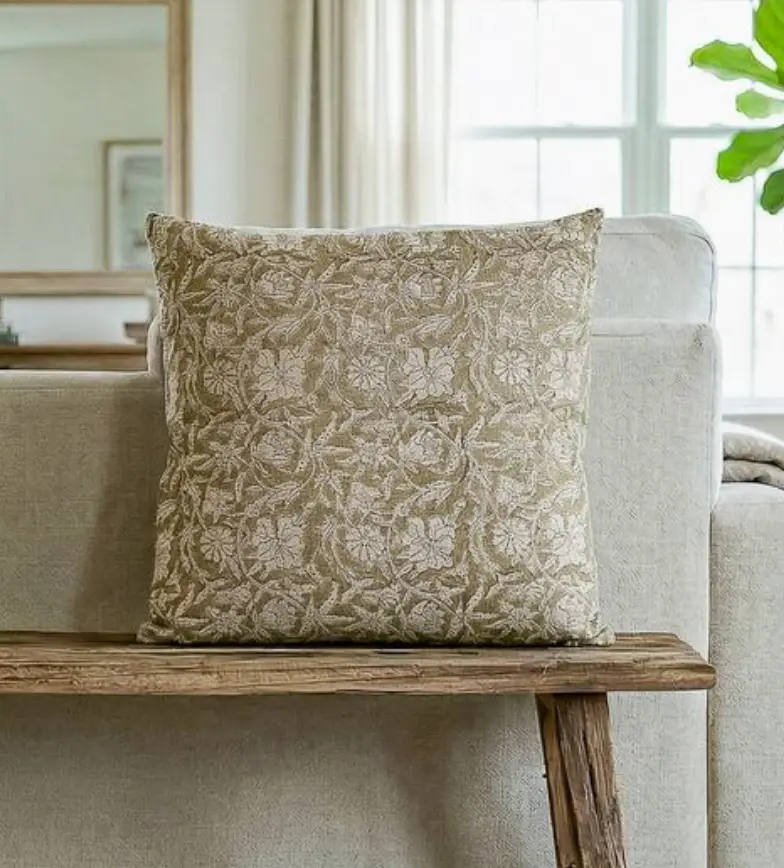 Sage Mixed Flower Pillow