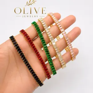 Olive Jewelry The Princess Bracelet - baguette crystals tennis bracelet perfecto for any occasion non tarnish material 7 inches