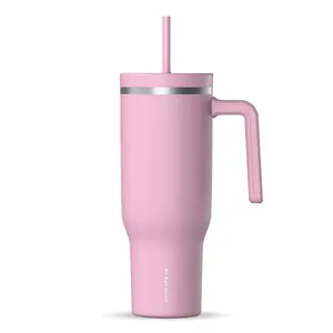 HYDRAPEAK Voyager 40oz Stainless Steel Tumbler with Handle, Insulated Water Bottle with Straw & Lid, Reusable Travel Mug Flask - Containers