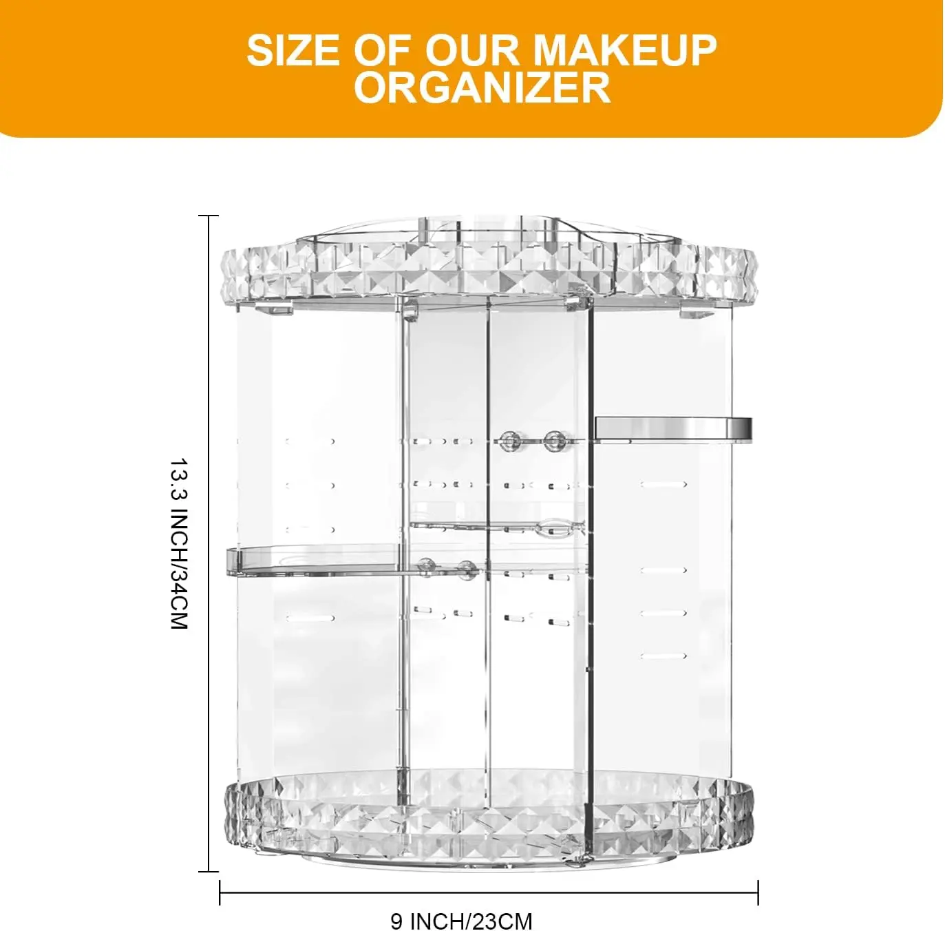 Makeup Organizer 360 Degree Rotating 7 Large Capacity Cosmetic Organizer Transparent Make Up Organizers and