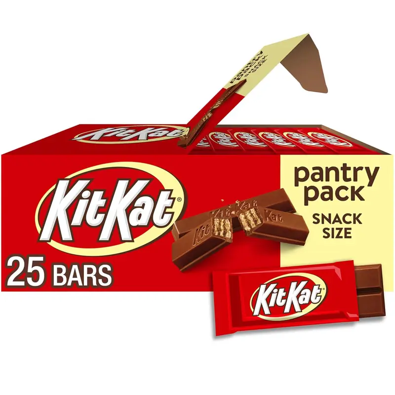 KIT KAT Milk Chocolate Wafer Snack Size, Candy Pantry Pack, Halloween Candy, 12.25 oz (25 Pieces)