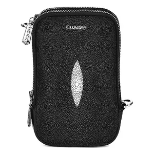 Cuadra Men's Black Genuine Stingray Leather Cross Bag
