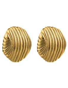 Fleur de Camélia Oversized Shell Stud Earrings-SALE