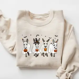 Halloween Donkey Shirt, Donkey Lovers Shirt, Fall Shirt, Farm Animal Shirt, Halloween Sweatshirt, Halloween Sweater, 2024 Happy Halloween