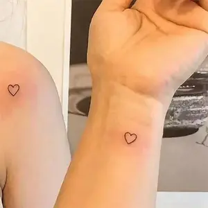 2 Sheets Waterproof And Sweat-Proof Temporary Flash Tattoo Stickers Simple Love Finger Temporary Tattoo Stickers Suitable For Fashion People