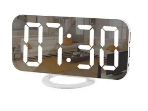 Digital Clock Large Display, LED Electric Alarm Clocks Mirror Surface