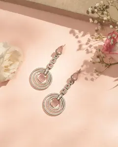 Rose Spiral Overlap Chandelier Earrings