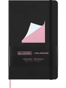 Moleskine x BLACKPINK Limited Edition Notebook, Hard Cover, Large (5" x 8.25") Ruled/Lined, Black, 240 Pages
