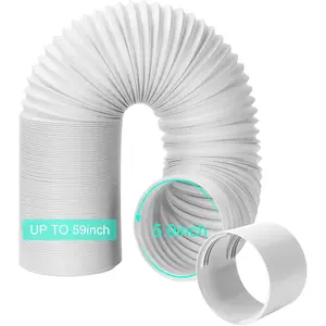 Portable Air Conditioner Hose with Coupler, 5.9"/15CM Anti-Clockwise Thread Universal AC Exhaust Vent Duct, AC Tube Hose Kit Extension  Accessories Length up to 59"