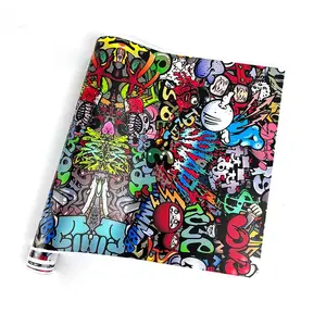 Graffiti Pattern Car Sticker, Car Decals, 1 Count Waterproof Sunscreen Auto Rear Mirrors Fuel Tank Cap B Pillar Body Bike Sticker, Car Exterior Decoration Accessories