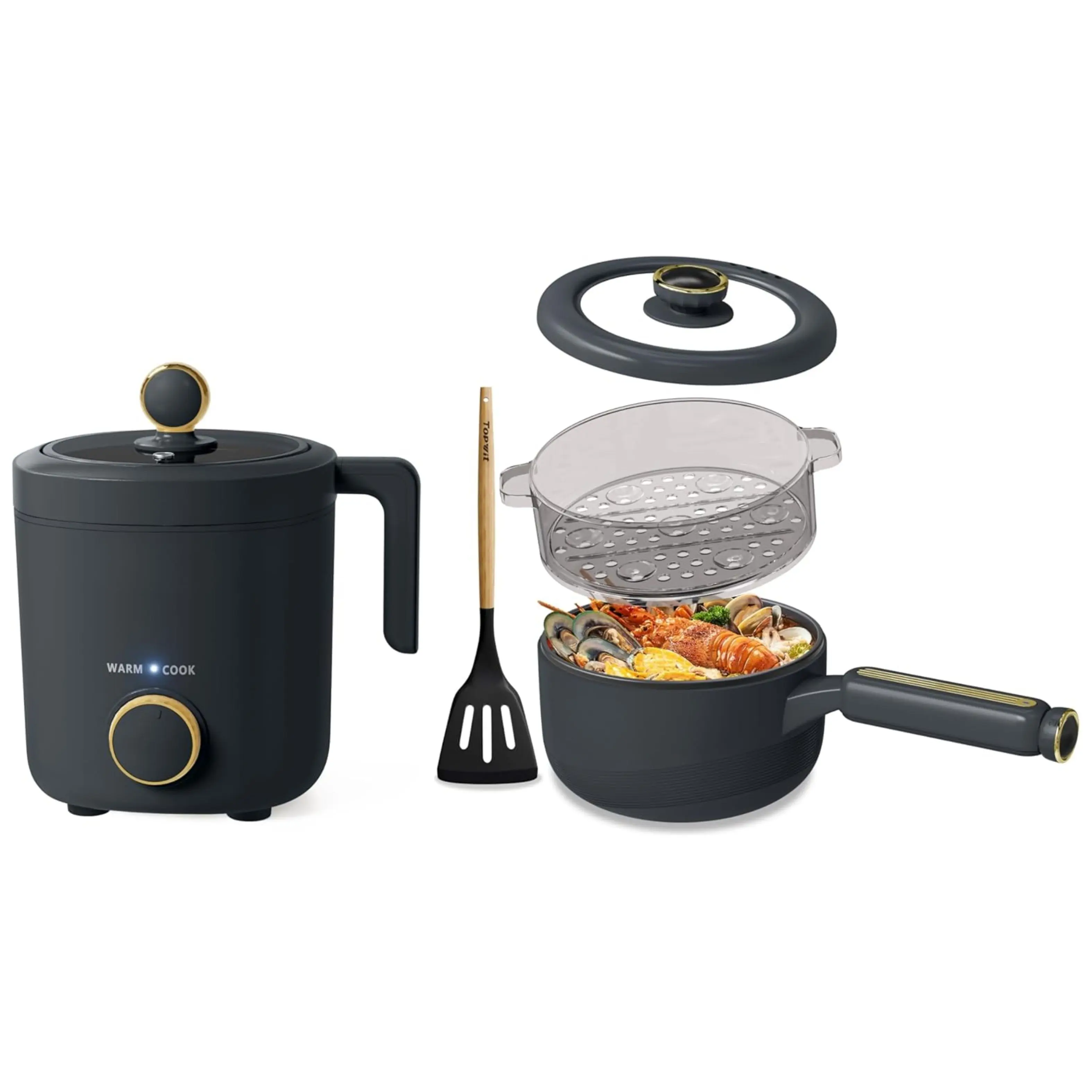 1.2L Rice Cooker, 2L Electric Cooker with Steamer for Home Kitchen Household Appliances