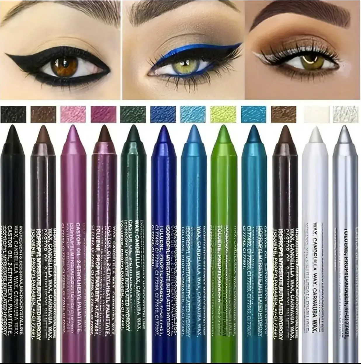 Rotating Eyeliner Stamp Pen – Dual-Head Design with Wing Stamp, Quick-Dry, Long-Lasting, Smudge-Proof for Easy Cat Eye, Sharp Winged Lines & All-Day Makeup Wear-It is definitely a perfect match when used with 12-color eyeliner pencils,Christmas gifts
