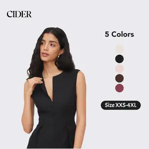 Cider Half Zip Pleated Blouse - Long Sleeve Color Block Ruffle Hem Top, Preppy Elegant Office Chic Workwear Shirt for Women, Regular Fit