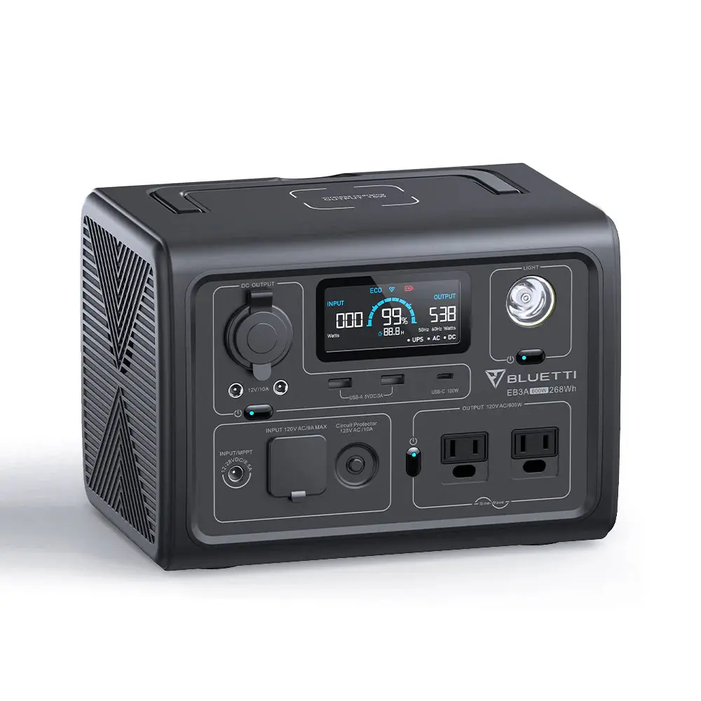Bluetti EB3A High-Power Portable Emergency Backup Power Station, 600W 268Wh LiFePO4 Rechargeable Battery Unit for Home Outages, Camping, Power Stations, Lifepo4 Power Supplies