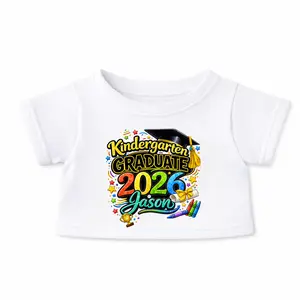 Personalized Graduation Mini T-Shirt • Custom Name Shirt for 12–16" Teddy Bears • Class of 2026 Gift  for Kindergarten, Pre-School, Pre-K • Shirt Only