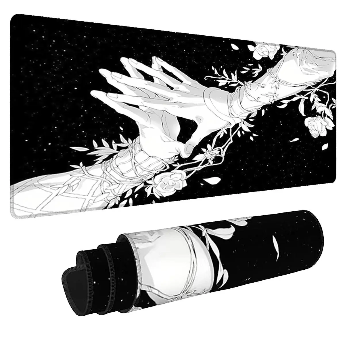 Creative Hold Hands Pattern Mouse Pad, Non Slip Mousepad, 1 Count Large Gaming Desk Mat With Non-Slip Rubber Base, Stitched Edges Desk Computer Keyboard Pad, Ideal Gift Choice