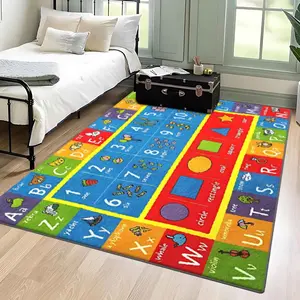 Colorful Number Puzzle Mat, Soft Non-slip Floor Mat, Multipurpose Decorative Carpet for Home Living Room Bedroom Study Room