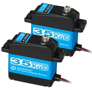 Pack of 2 RC Servo 35KG Steering Servo 7.4V Digital Motor Stainless Steel Gear High Torque Waterproof for DIY Robotic RC Cars 180 Degree