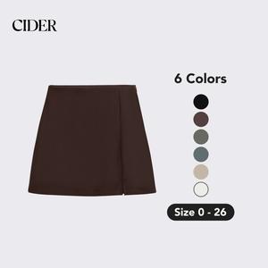 Cider High Waist Zip Up Slit Mini Skirt