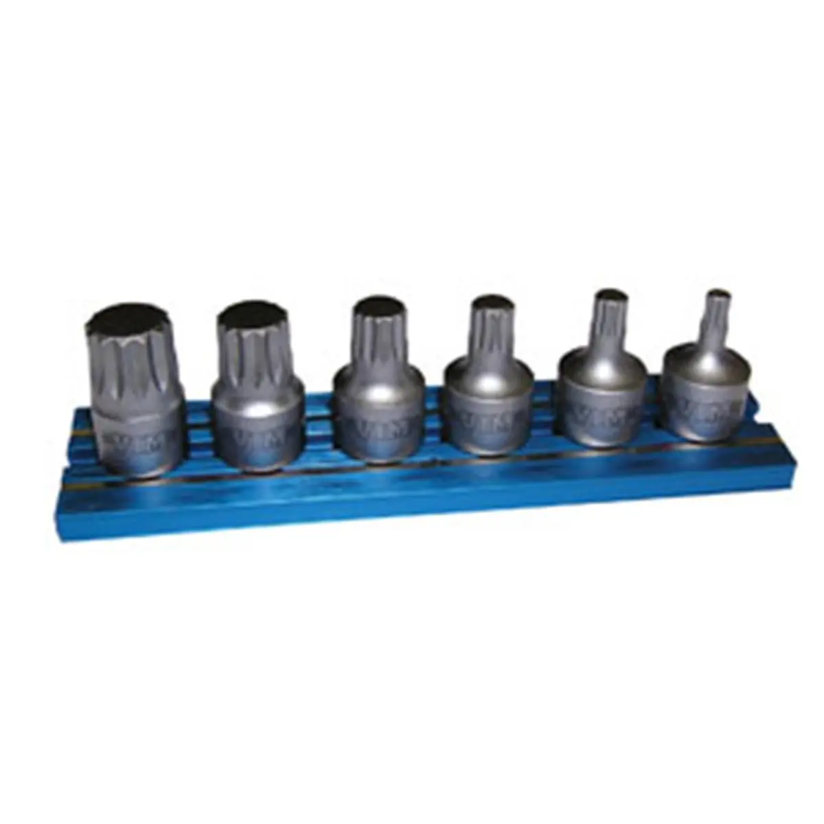 VIM Tools XZNS412 Compact Xzn Stubby Triple Square Drive Socket Set - Satin Chrome, 6-Piece Magrail Socket, 4mm-5mm-6mm-8mm-12mm Heat Treated Steel, Impact Quality, 0.500 lbs, 6 Drivers for Home Improvement Electrical Needs
