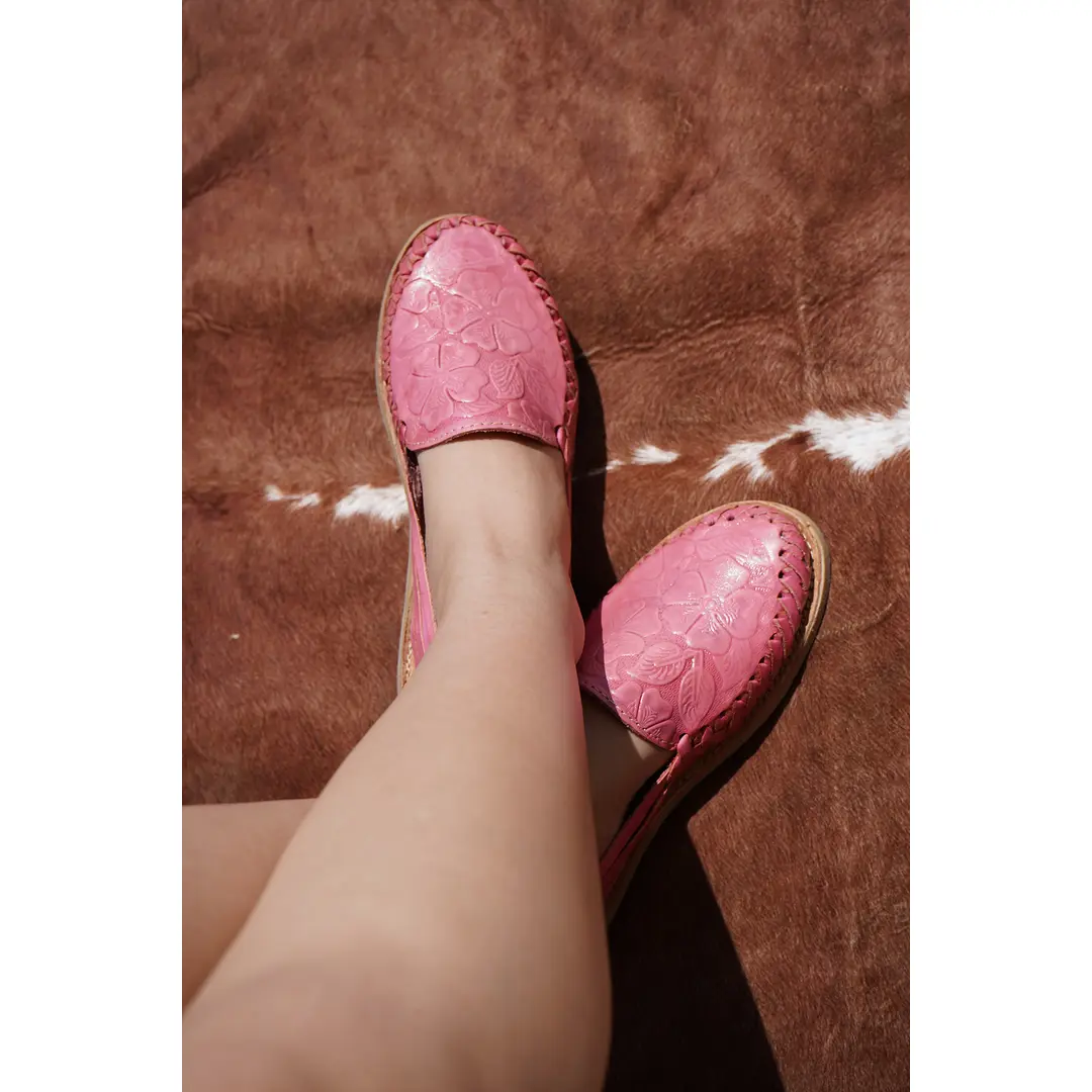 Women's Hot Pink Huarache Flats, Flat