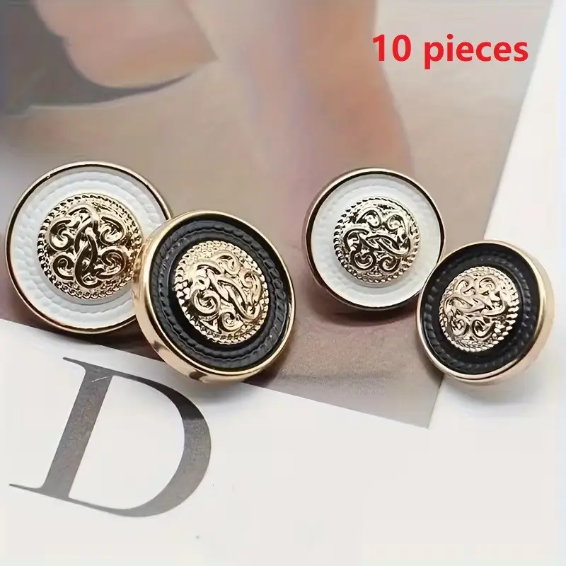 Vintage Metal Woven Buttons Set of 10, 18/23mm, Elegant, Perfect for Handmade DIY Sewing, Ideal for Suits Jackets Coats Sweaters, Flap Detail Button