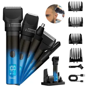 5 in 1 Body Hair Trimmer Set,  Professional Hair Clippers, 1 Set Rechargeable Hair Trimmer & Accessories, Waterproof Hair Shaver for Men, Beard & Nose Hair Trimmer for Men, Cordless Trimmer