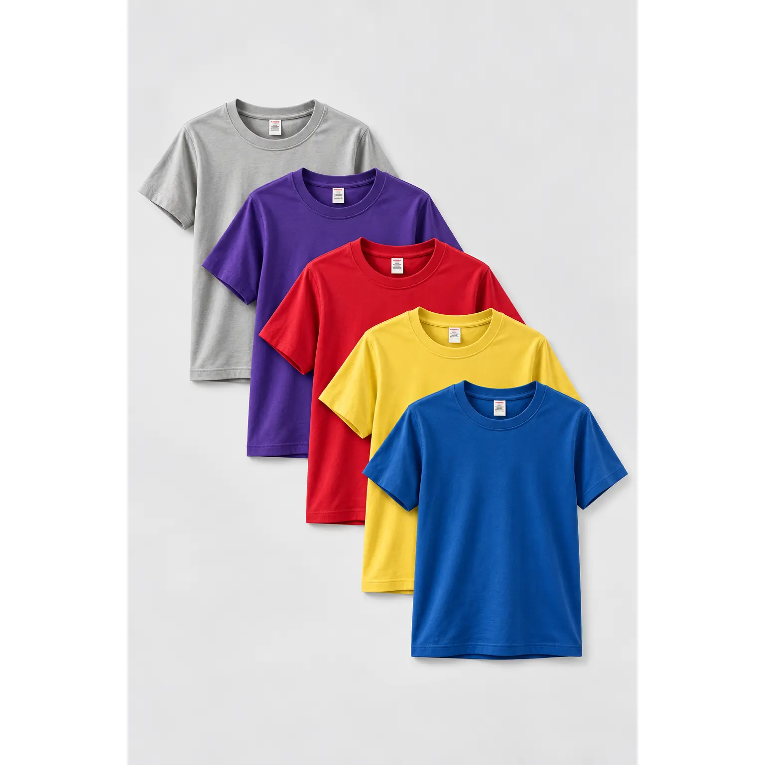 SPECTRA USA APPAREL COMPANY Men's 5-Pack Casual Round Neck Short-Sleeve Plain T-Shirts - Colorful Menswear Top Set, Youth Sizes 2200, Tshirt