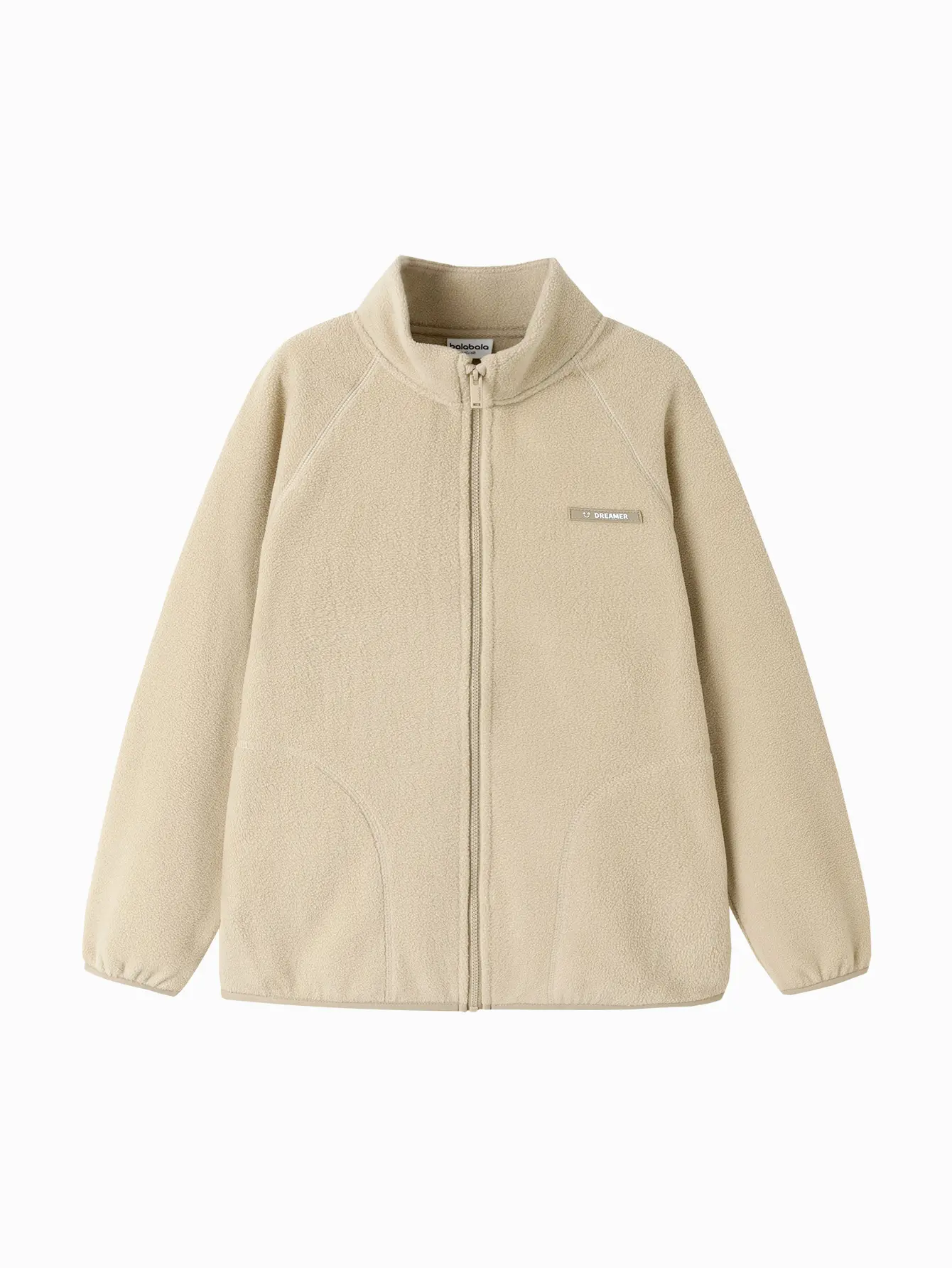 balabala Kids' Basic Polyester Fleece Jacket, Medium Length Casual Comfy Outerwear for Boys & Girls with Ribbed Cuffs, Lightweight & Anti-Static, Casual Comfy Jacket, Polyester Clothes