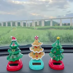 Christmas Tree Car Decoration with Hat Candy Bar Gift Turquoise Base Stable Dashboard Windshield Holiday Car Decor