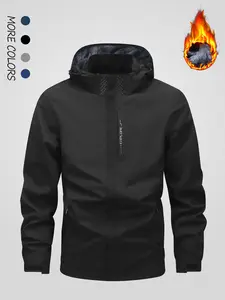 Winter outfit jacket new winter fleece jacket men's solid color sports jacket thick warm cotton coat outdoor casual hooded fleece jacket men's cotton coat cotton coat