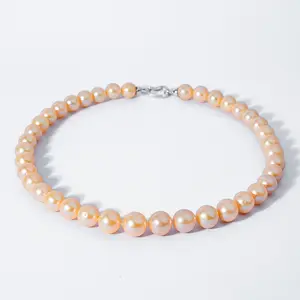 TK056-50-H 12-13mm Orange Pearl necklace fresh water pearl for birthday/anniversary/holiday /retirement/ graduation presents