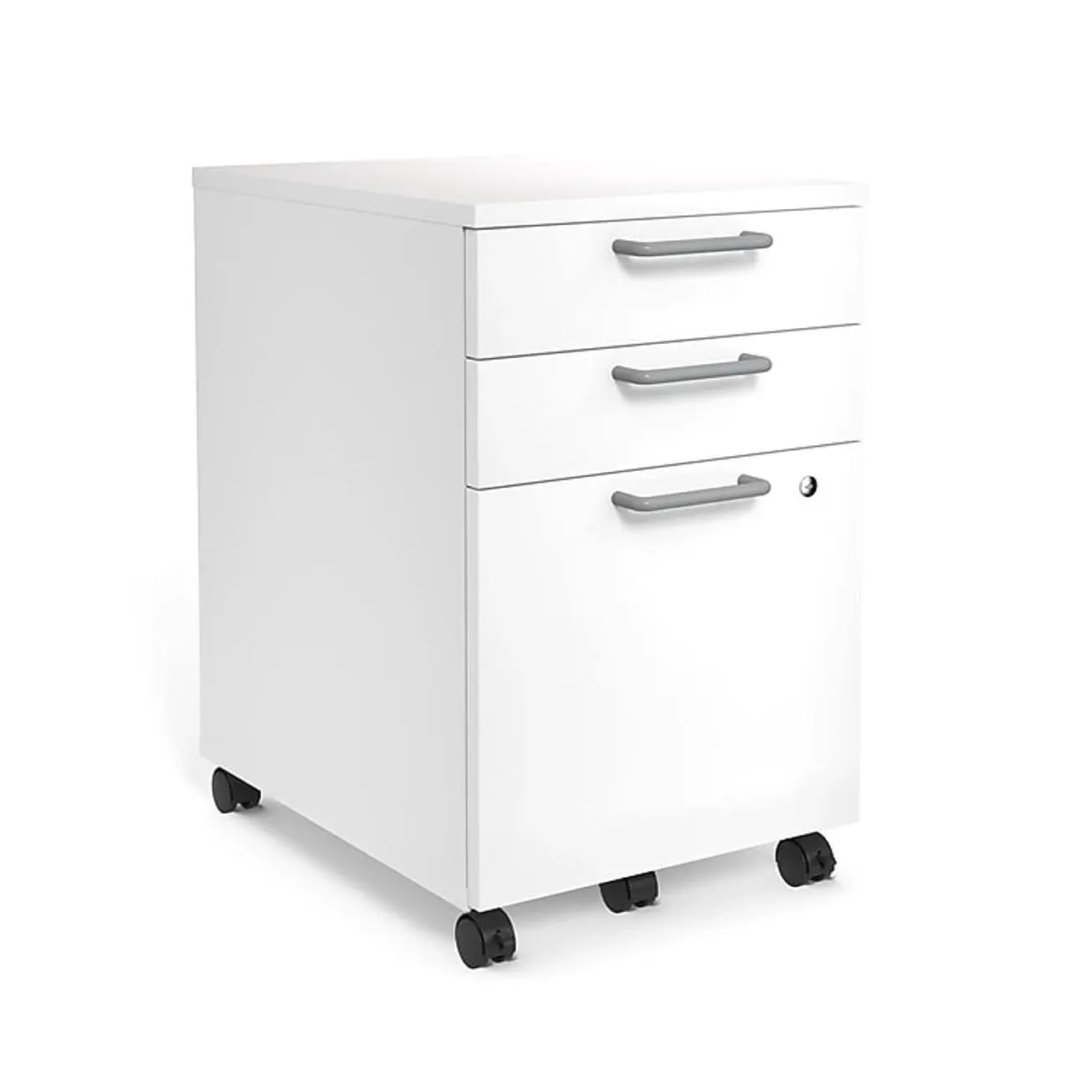 Union & Scale™ Essentials 3-Drawer Mobile Vertical File Cabinet, Letter/Legal, Lockable, 24.3"H x 15.6"W x 21.3"D, White