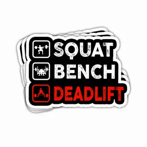 Squat Bench Deadlift Sticker Gym Bodybuilding Workout Vinyl Decal for Cars, Laptop, Bottle, Helmet LKV