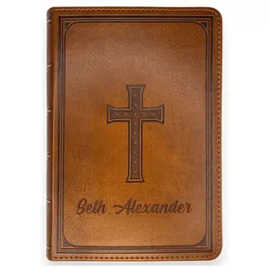 Custom KJV Brown Compact Size Personalized Holy Bible Large Print - tiktok