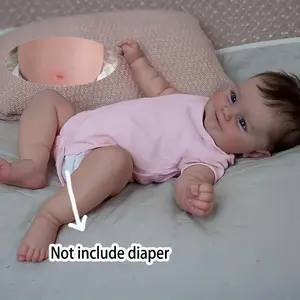 TopLink 20inch 50cm Reborn Baby Doll Full Body Vinyl Newborn Girl Princess Bath Toy with Acrylic Eyes & Hand-rooted Hair Birthday Gift for Kids - Reborndoll