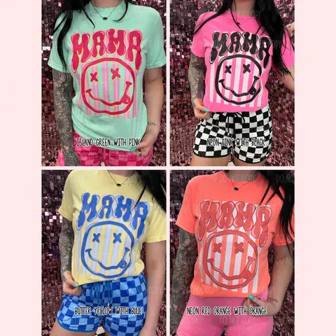 Neon Mama Stripes Tee Or Sweatshirt