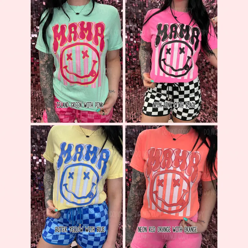 Neon Mama Stripes Tee Or Sweatshirt
